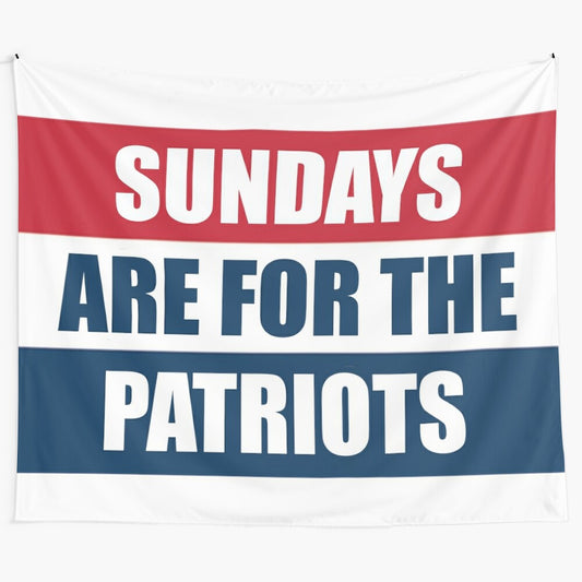 Patriots tapestry featuring the New England Patriots logo and colors