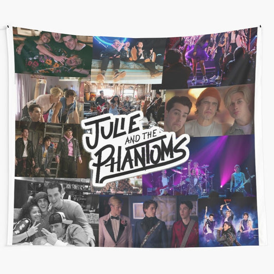 Collage tapestry featuring characters and scenes from the TV show "Julie and the Phantoms"