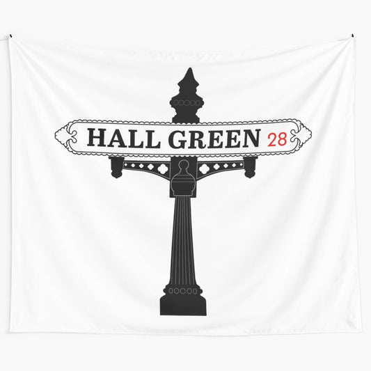 Vintage-Style Hall Green B28 Street Sign Tapestry