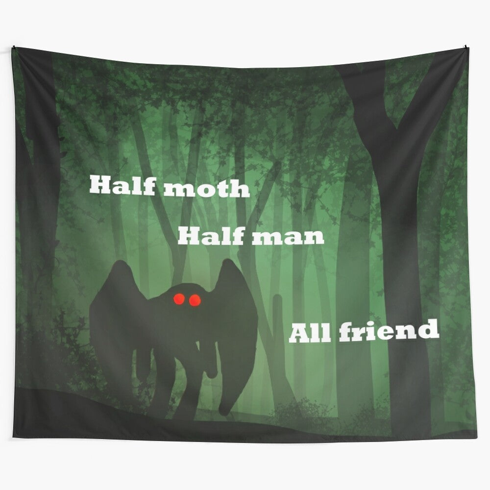 Mothman tapestry featuring the iconic cryptid creature