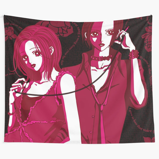 Nana anime-inspired tapestry with colorful characters and scenes