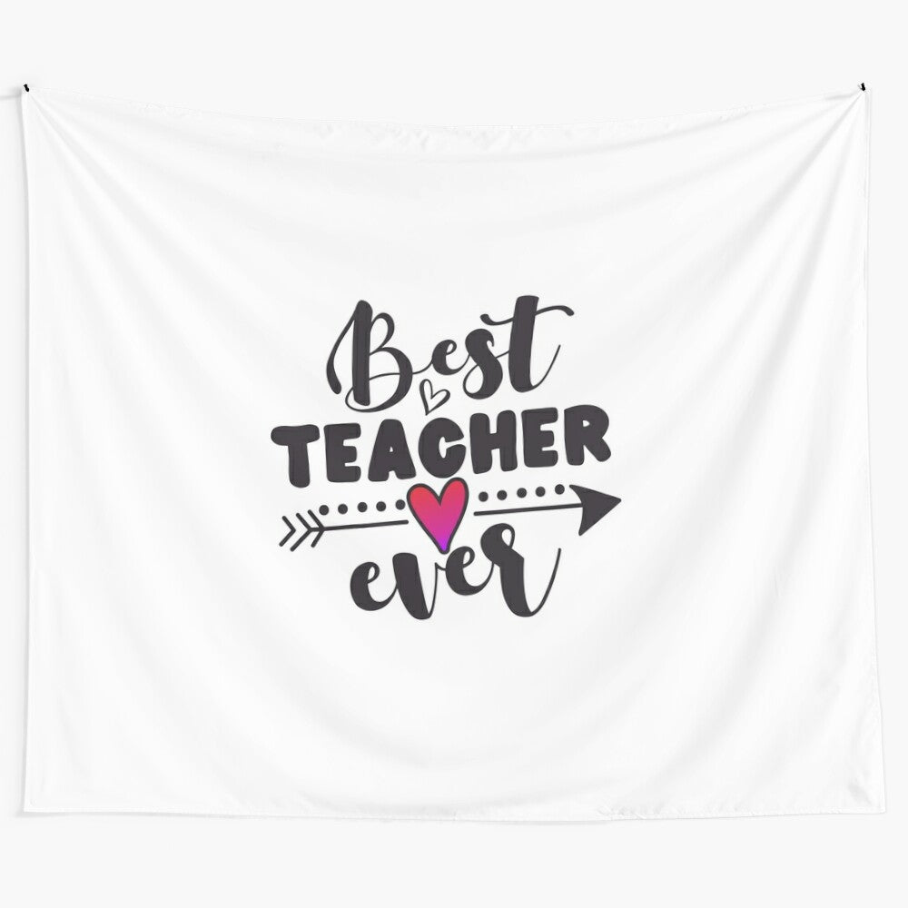 Educational teacher tapestry with chalkboard background