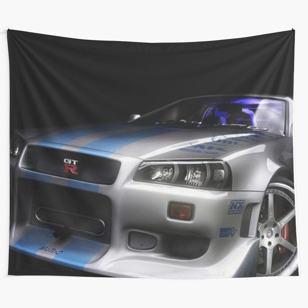 Nissan GTR tapestry featuring high-performance Japanese car