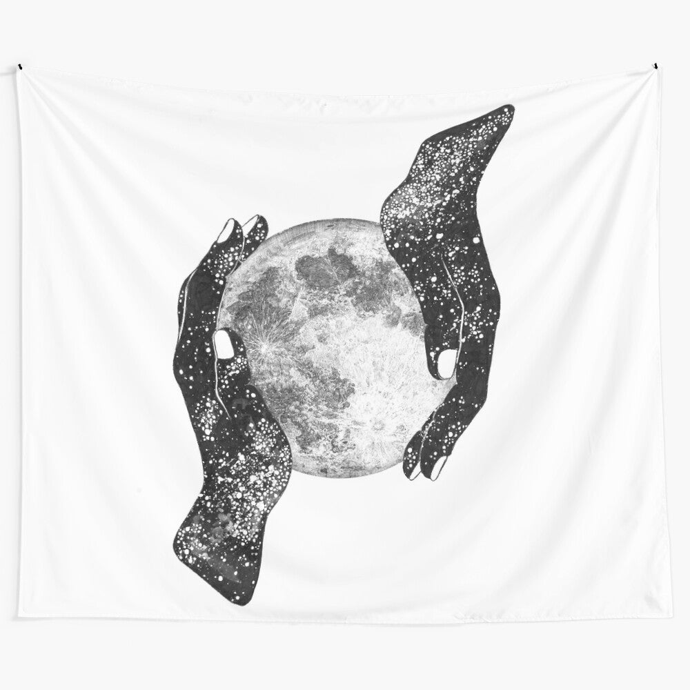 Magical universe tapestry featuring cosmic imagery and celestial elements