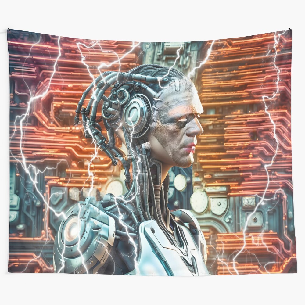 Frankenstein Rebirth Tapestry - Psychedelic Sci-Fi Home Decor