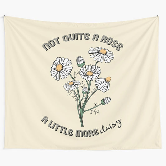 Colorful daisy tapestry with a vintage, groovy aesthetic