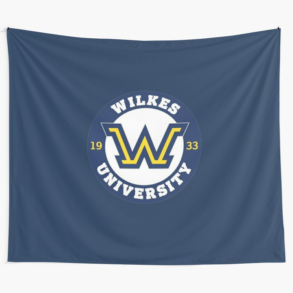 Wilkes University inspired tapestry featuring college campus elements