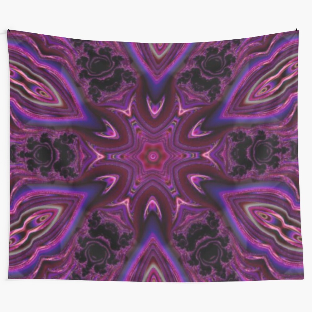 Dark mysteries tapestry with mystical mandala design