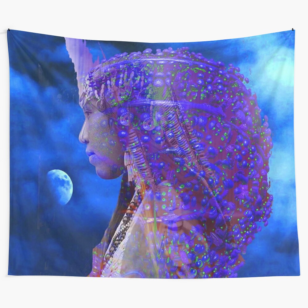 Ethereal Moon Shadow Tapestry - Celestial Fantasy Wall Art