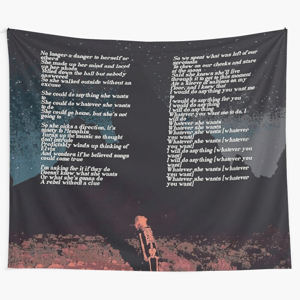 Phoebe Bridgers inspired tapestry featuring the song "Graceland Too"