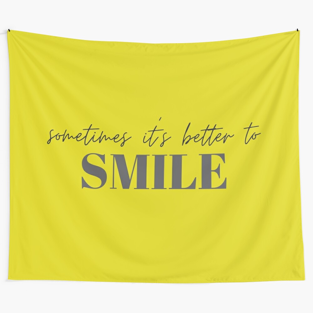 Motivational quote artwork featuring a smiling face