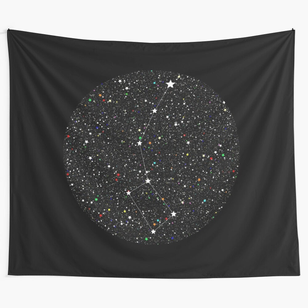 Ursa Minor star constellation tapestry featuring the Little Dipper in the night sky