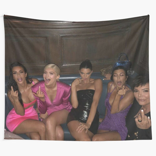 Kardashian family middle finger tapestry