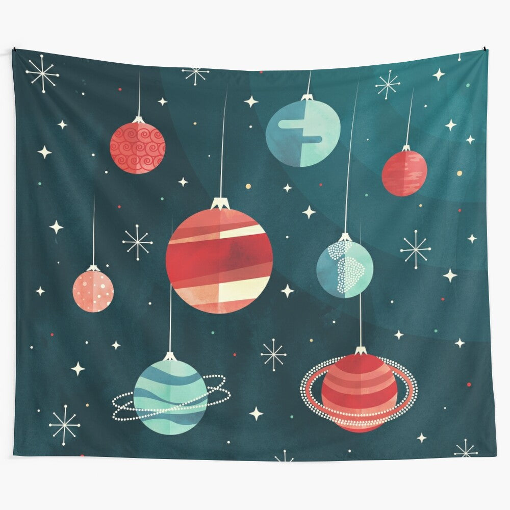 Joy to the Universe - Vintage Tapestry Featuring Planets, Stars, and Cosmic Wonders