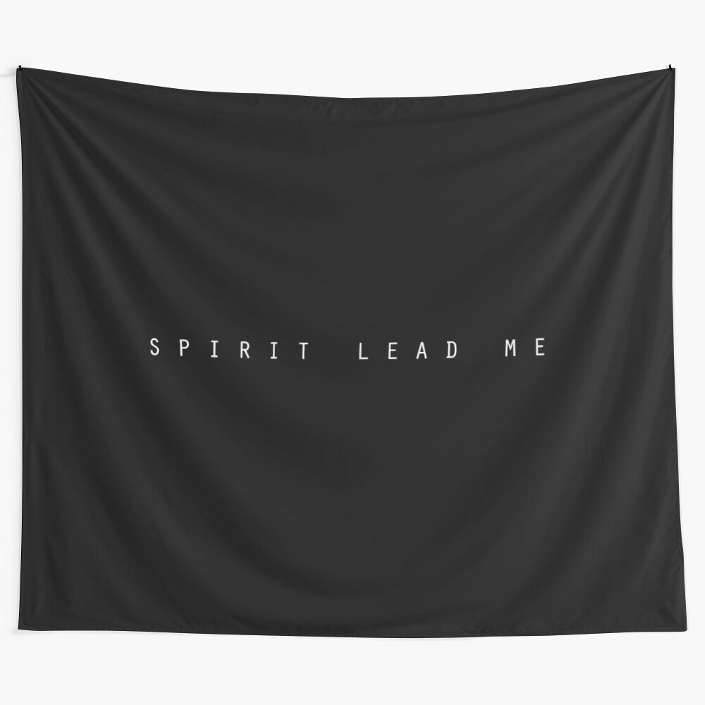 Motivational 'Spirit Lead Me' Christian quote tapestry wall art