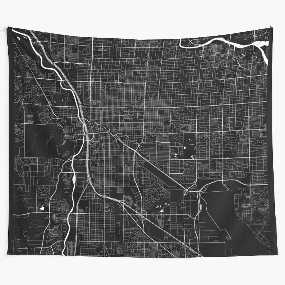 Tucson Map Tapestry - Stylish Black and White Wall Hanging