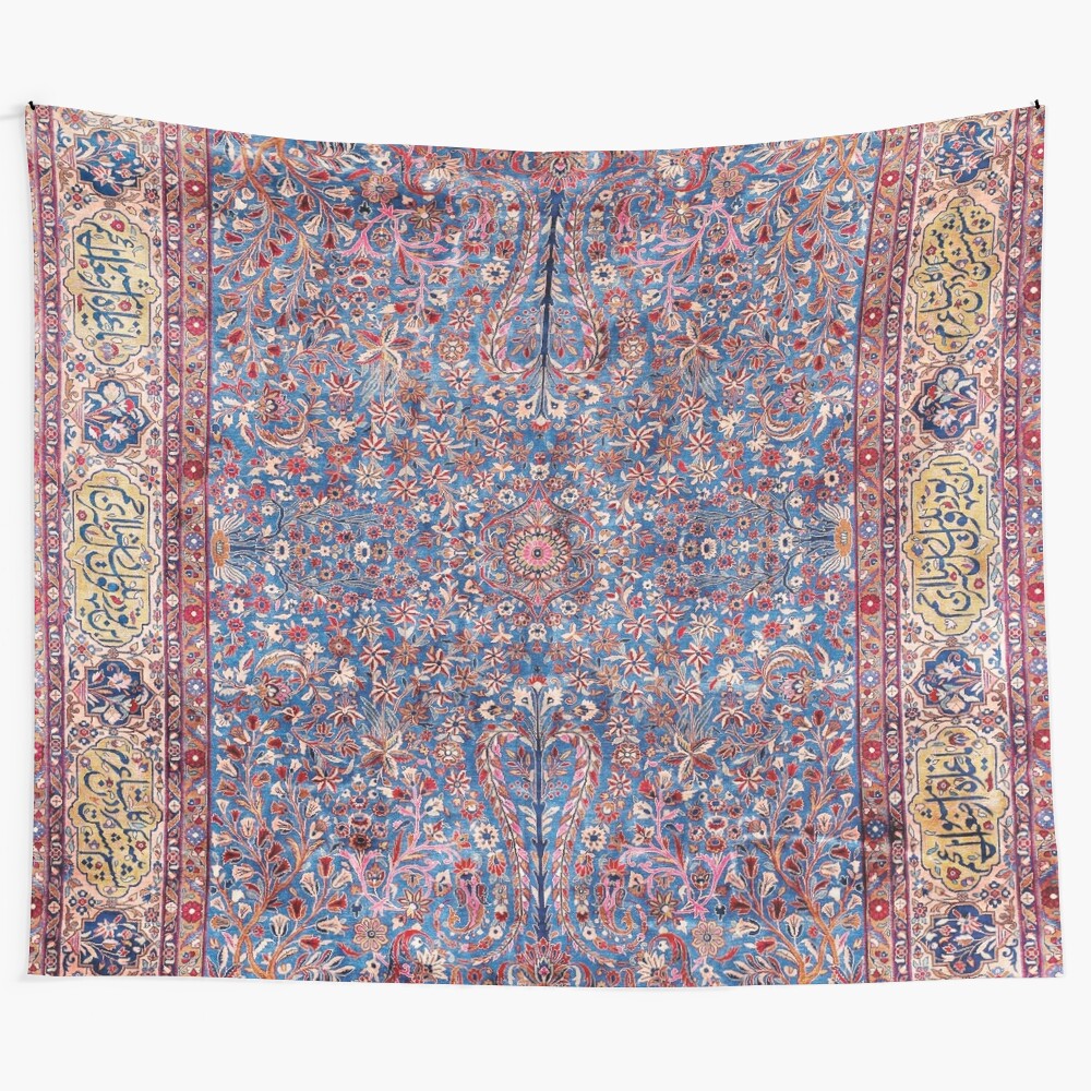 Kashan style Persian rug inspired tapestry wall hanging