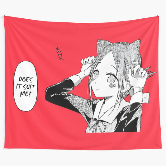 Anime-inspired Kaguya Cat Ears Love Is War wall tapestry