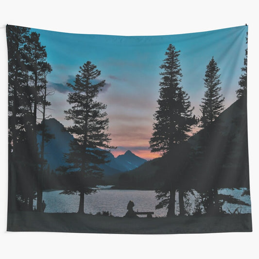 Pray Lake Sunset Tapestry - Breathtaking nature landscape wall art