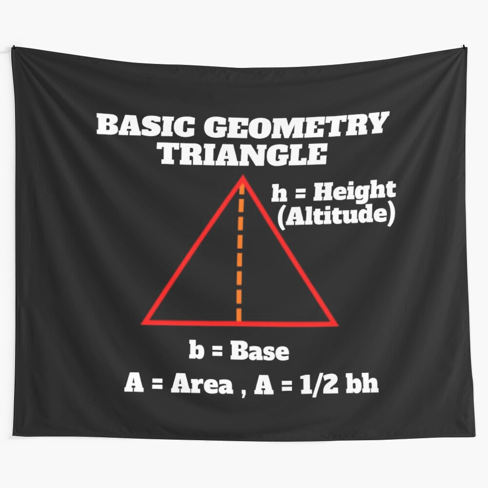 Educational tapestry featuring a triangle design, perfect for learning geometry.