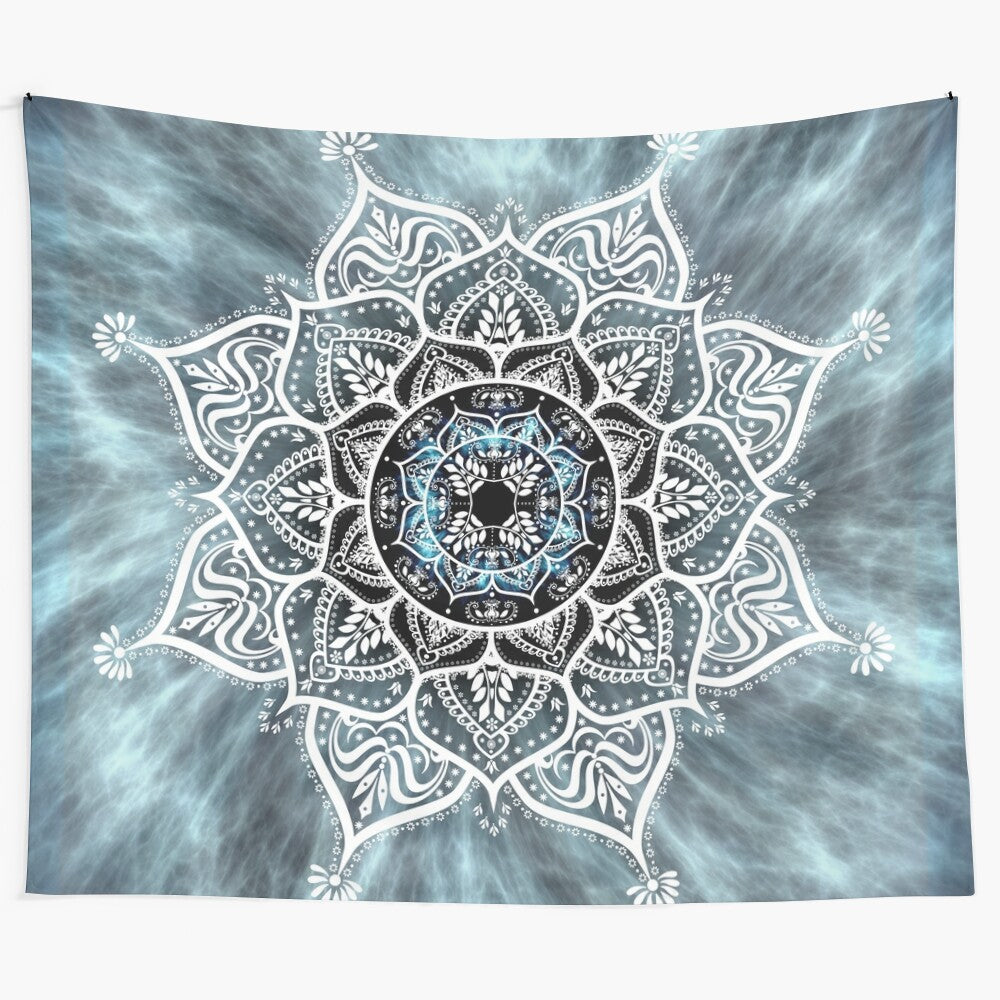 Bohemian mandala moon tapestry with spiritual design for yoga and meditation