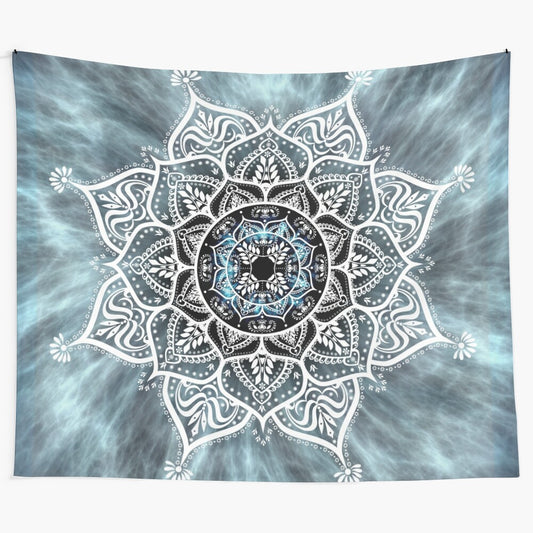 Bohemian mandala moon tapestry with spiritual design for yoga and meditation