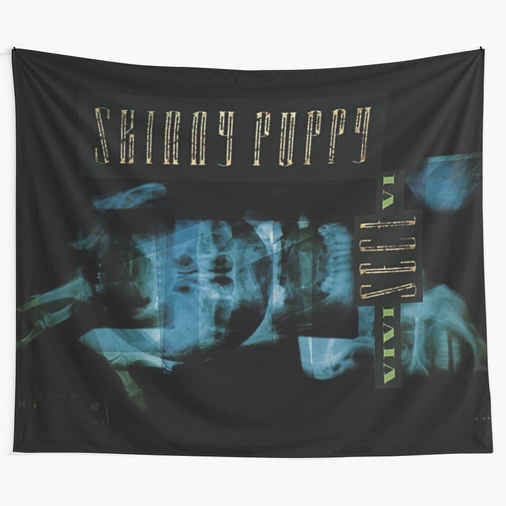 Vivisect inspired tapestry featuring the industrial music of Skinny Puppy