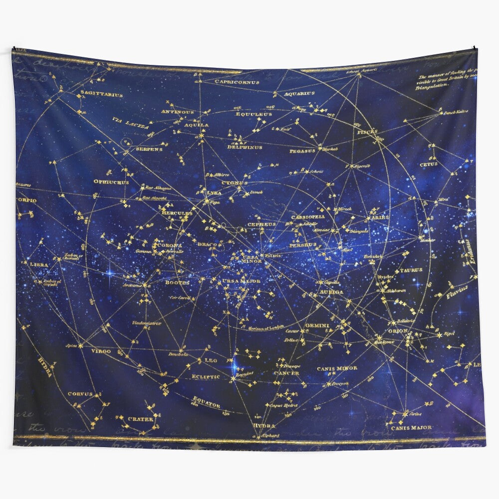 Stunning star chart tapestry showcasing the night sky