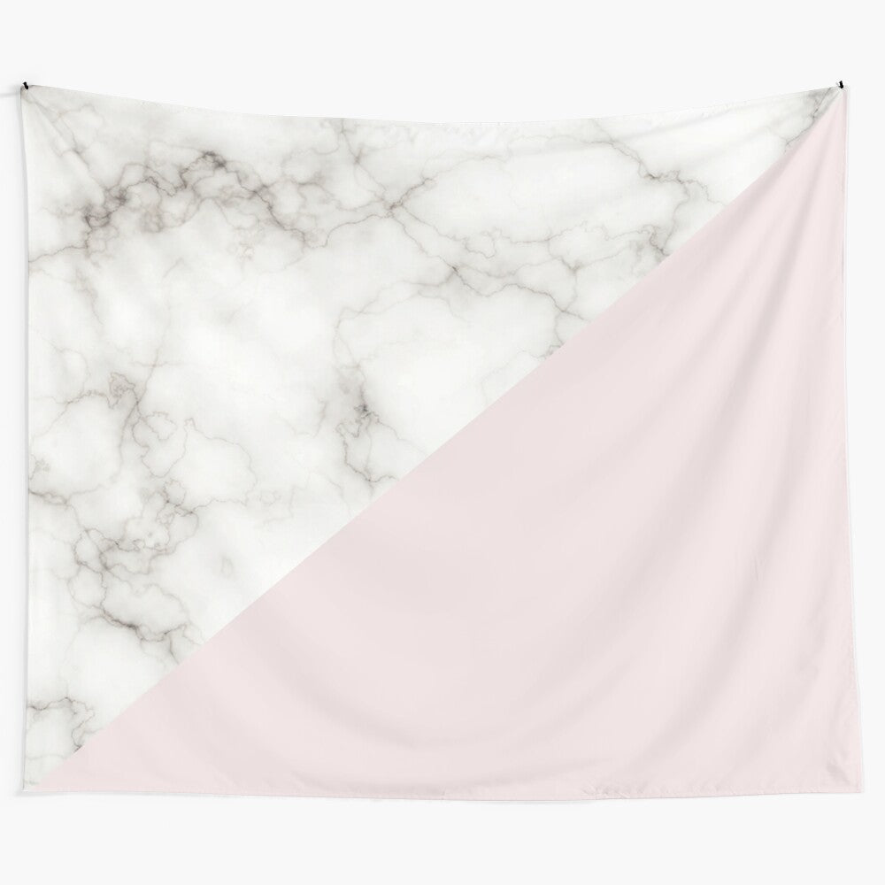 Marble Pink Tapestry with Minimalist Design