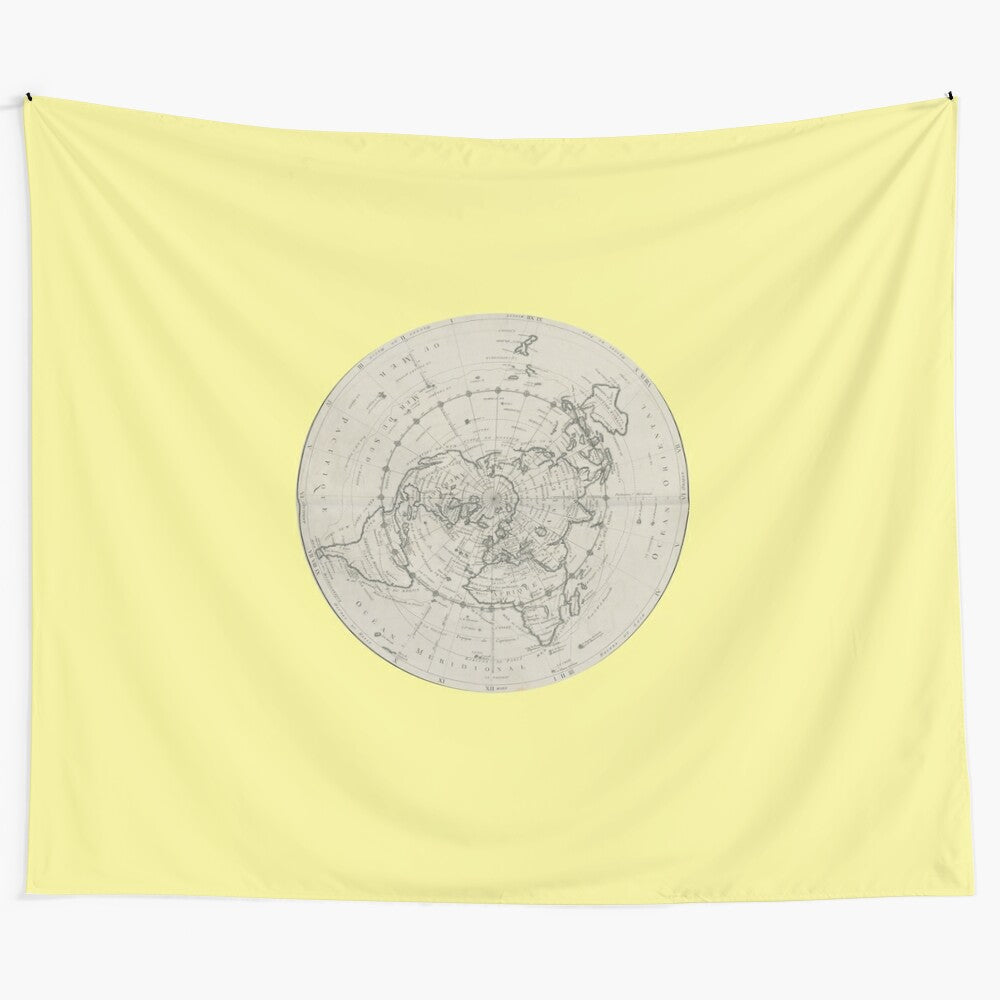 Vintage world map tapestry depicting a captivating adventure