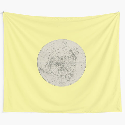 Vintage world map tapestry depicting a captivating adventure