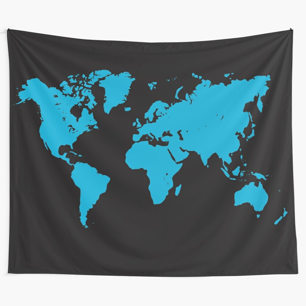 Vintage-inspired world map tapestry wall art