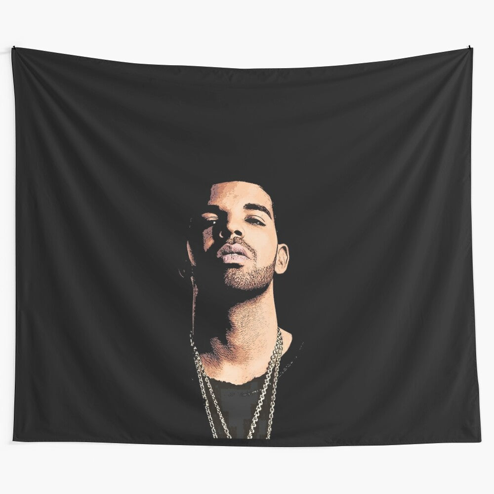 Colorful Drake Cartoon Face Tapestry Wall Art