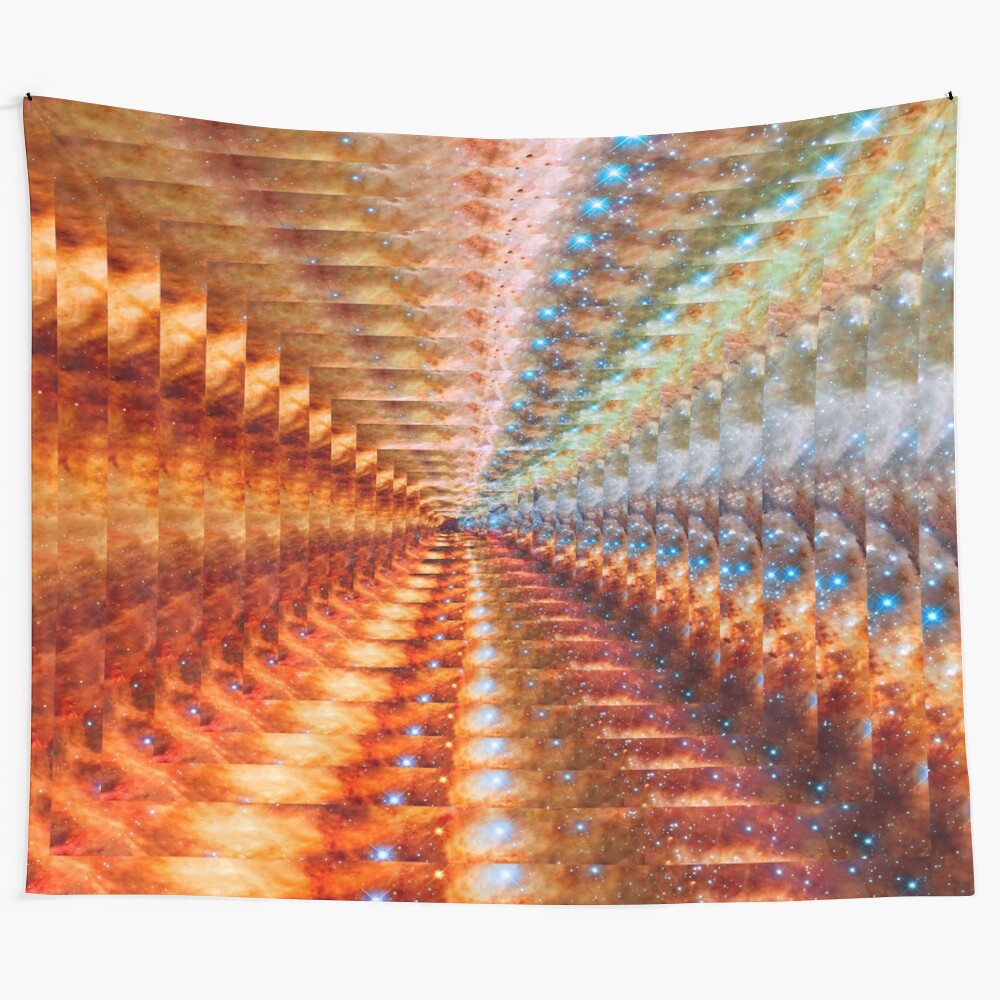 Colorful abstract infinity tapestry with nature and geometric patterns