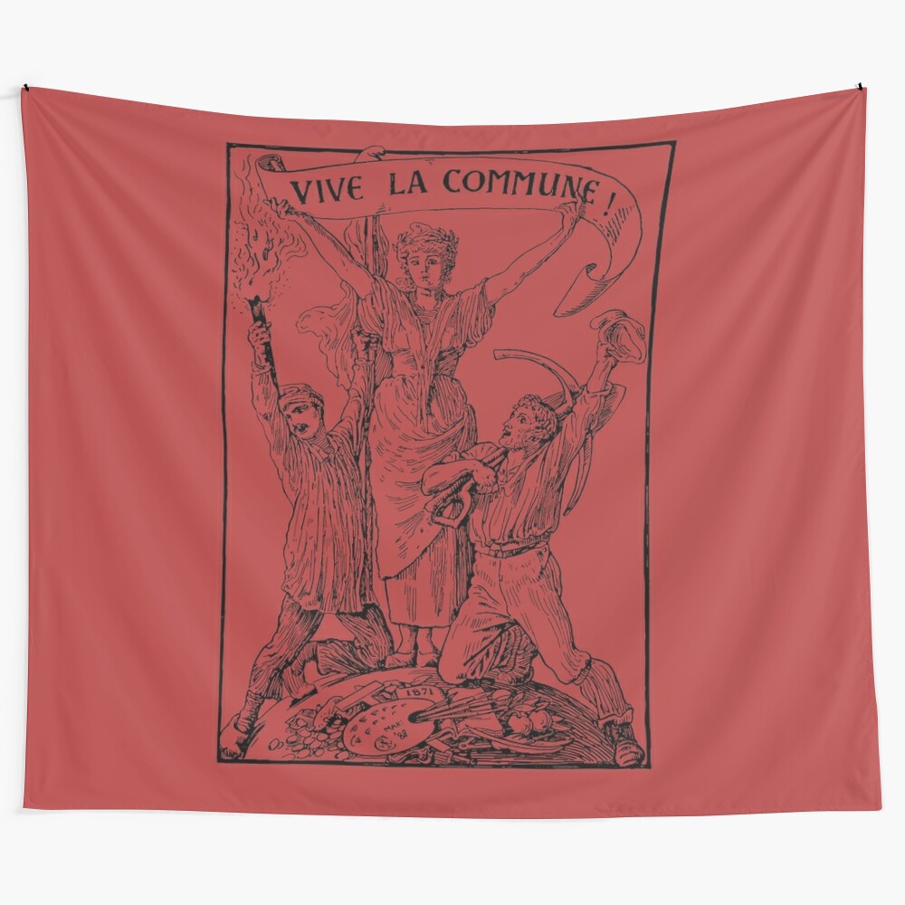 Vive La Commune tapestry design inspired by Walter Crane's socialist artwork