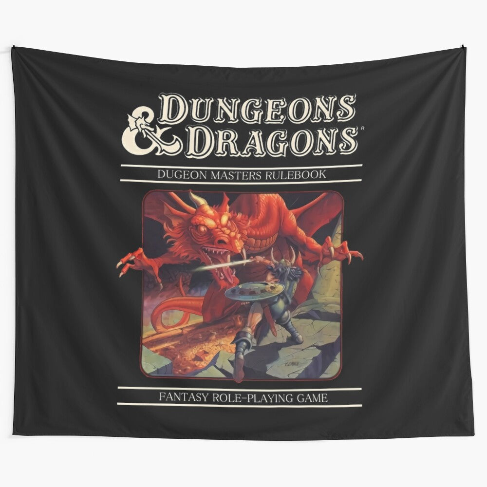 Dungeons & Dragons 1974 inspired fantasy dragon art tapestry