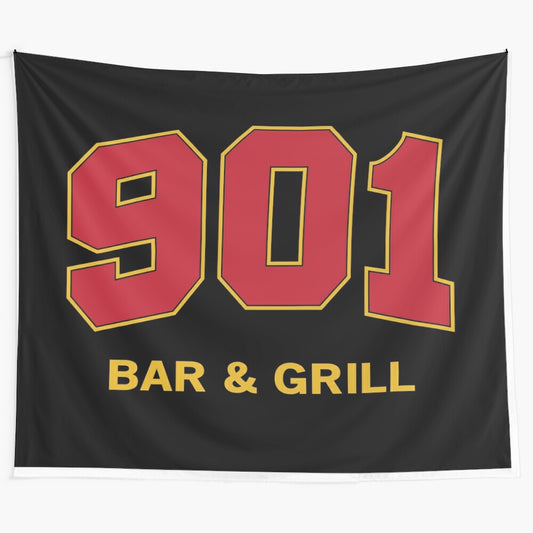 901 Bar and Grill Themed Tapestry featuring the USC Trojans logo and colors