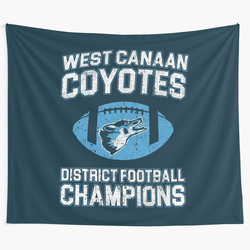 West Canaan Coyotes football-inspired Varsity Blues tapestry