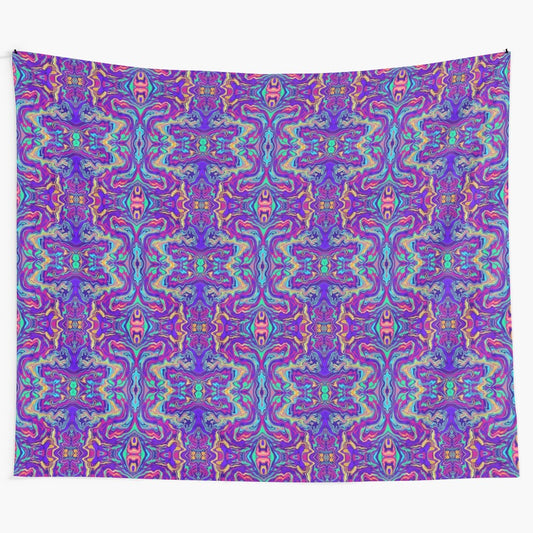 Colorful and abstract indie mandala tapestry