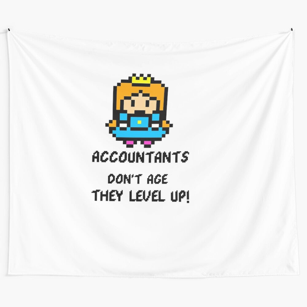 Accountants Don't Age, They Level Up! Tapestry for Gamers and Bookkeeper Women