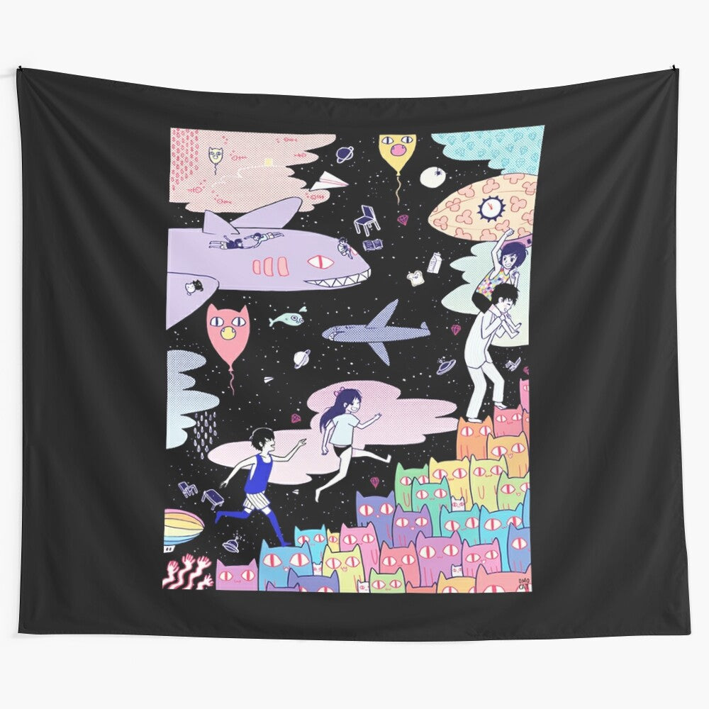 Omori-inspired tapestry featuring the beloved characters from the captivating game