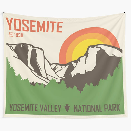 Yosemite National Park Inspired Tapestry - Featuring Iconic Landscapes and Landmarks