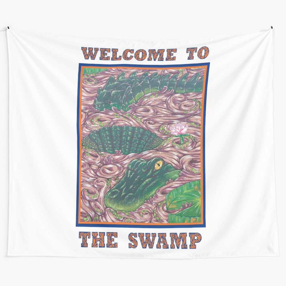 Swamp Tapestry Featuring Florida Wildlife and Alligators