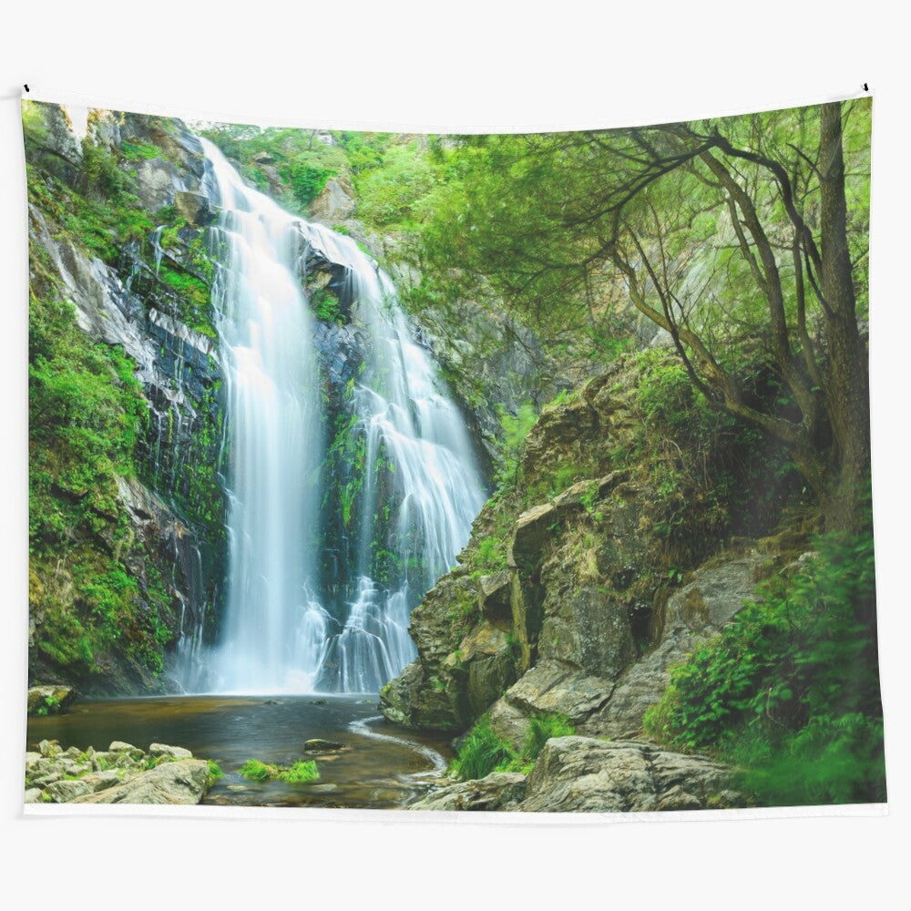 Stunning waterfall in a natural landscape tapestry