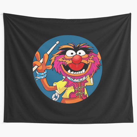 Tapestry depicting the iconic drummer from The Muppets Electric Mayhem band