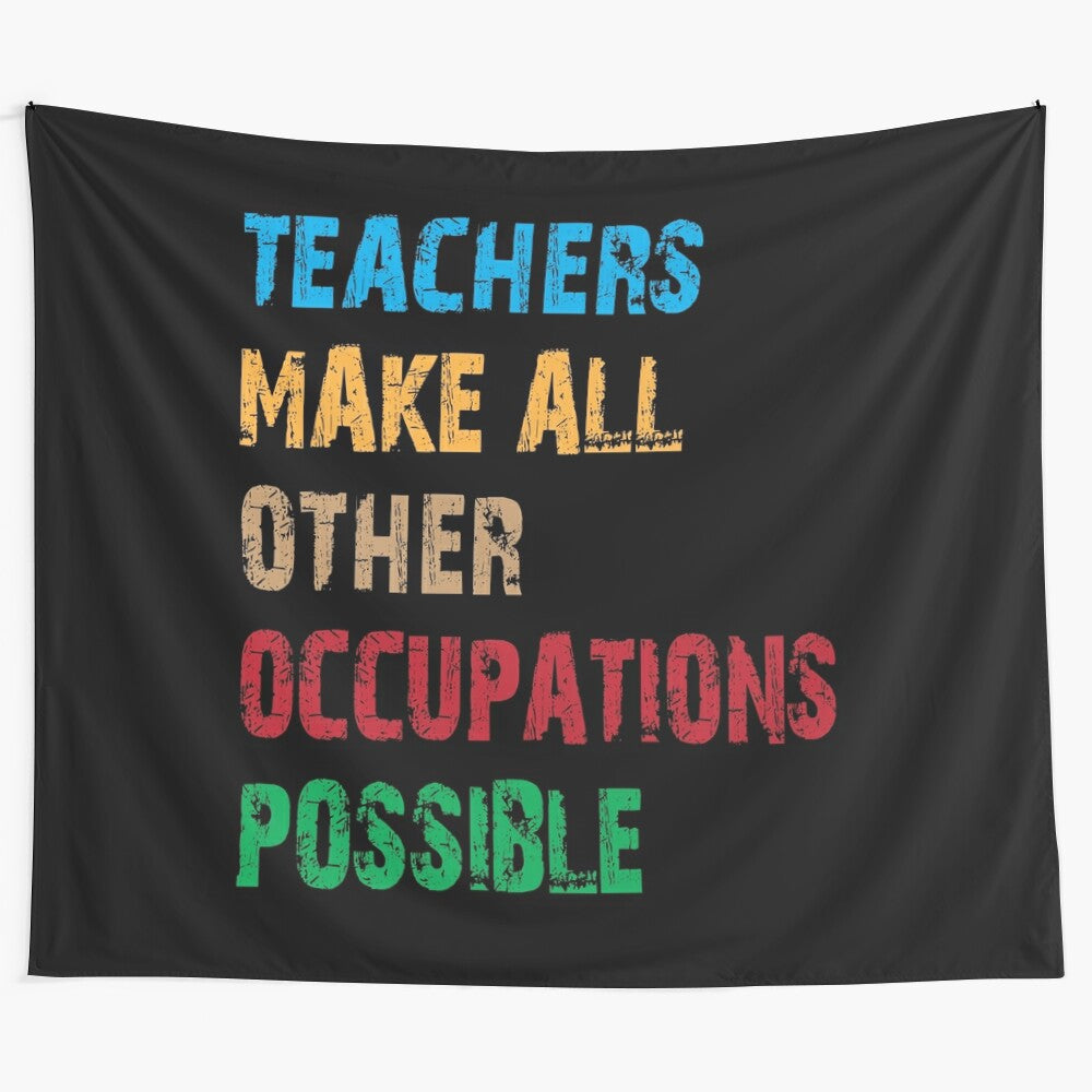 Tapestry celebrating the inspirational role of teachers in enabling diverse occupations