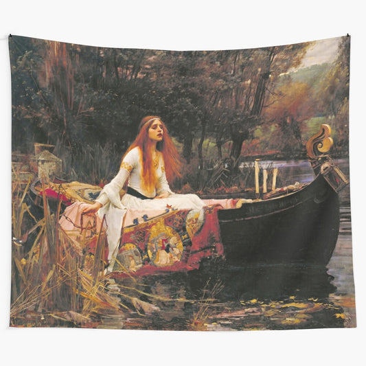 Tapestry depicting the iconic "Lady of Shalott" painting by John William Waterhouse