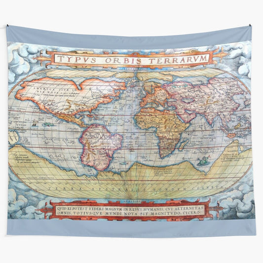 Vintage ancient map of the world tapestry wall hanging