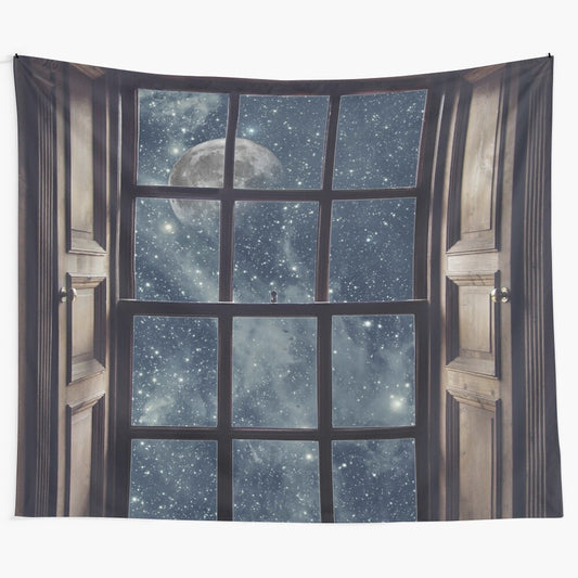 Captivating celestial tapestry featuring a space and moon inspired design