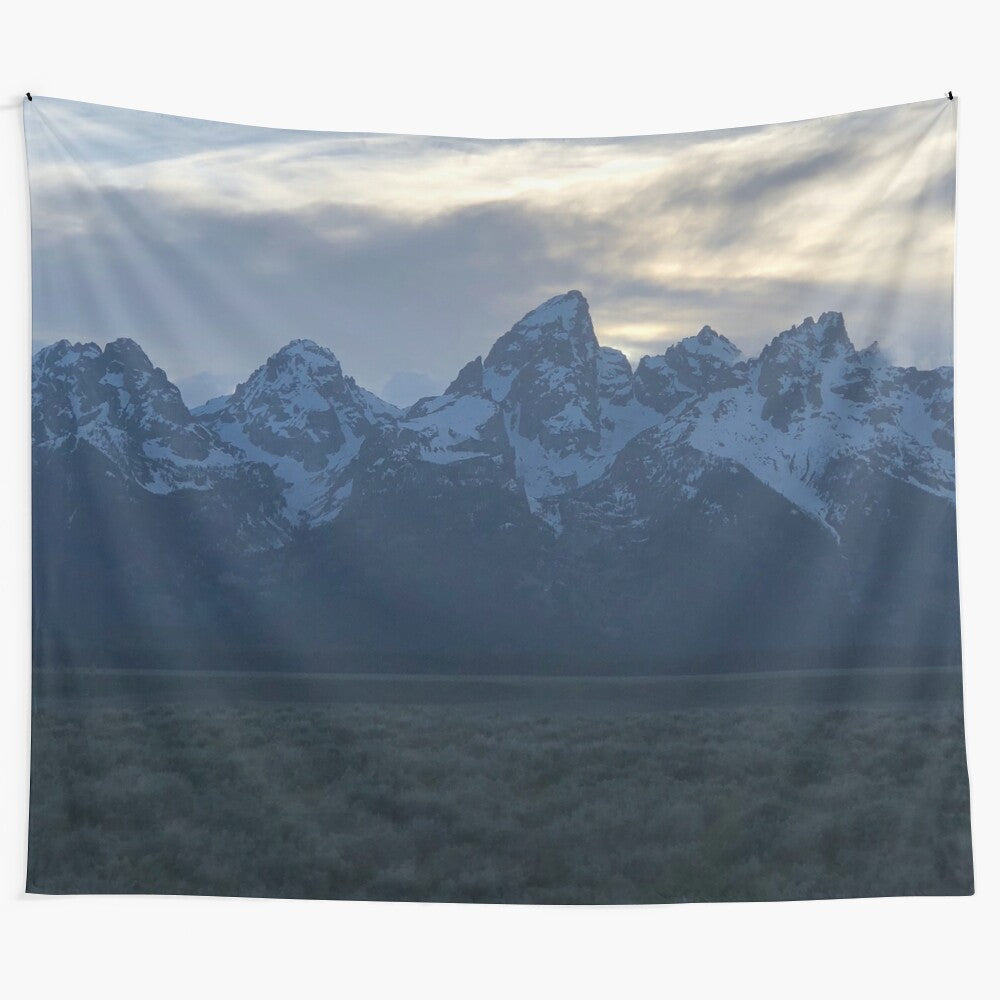 Ye mountains tapestry featuring a scenic landscape of hills and nature